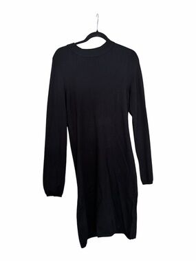 Guess Black Long Sleeve Knit Midi Dress with cutout back Sz X-Large